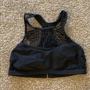 Black halter swim top